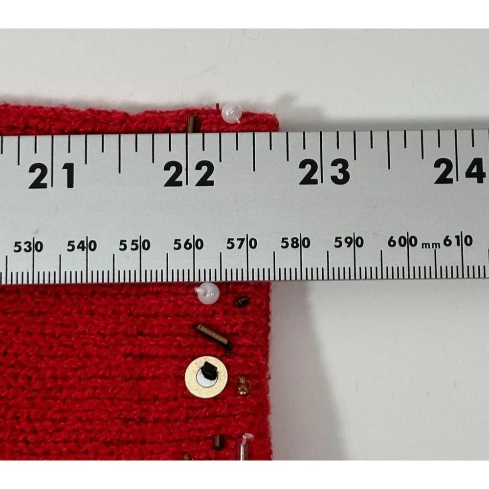 Coldwater‎ Creek Red Bejeweled Cats Kitchy Zip Sweater Jacket Size L - Picture 9 of 16